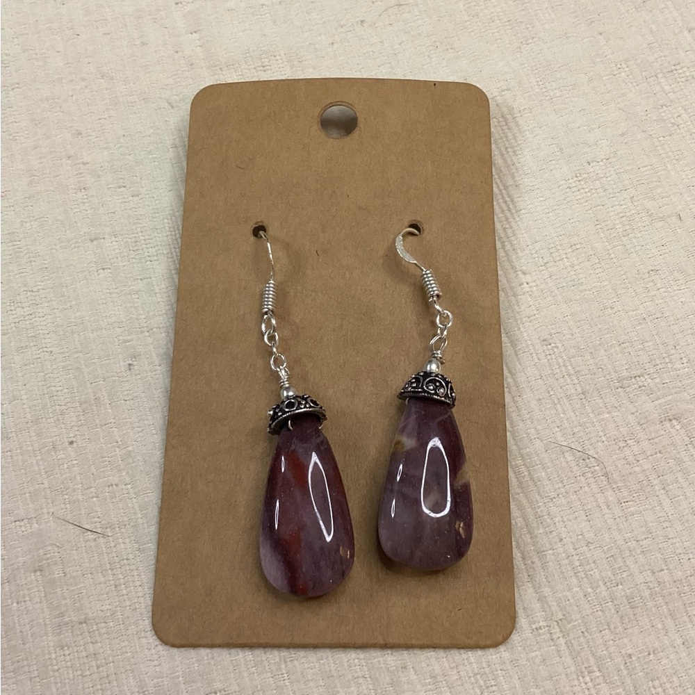 Australian Mookaite Stone Drop Earrings